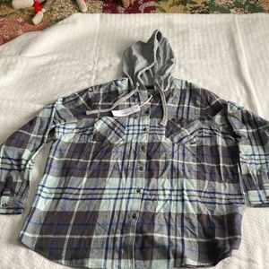 Hooded flannel shirt